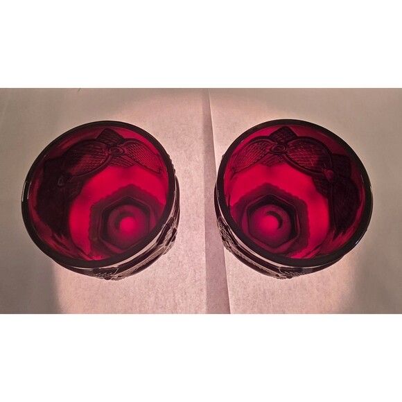 2 Avon 1876 Cape Cod Ruby Red Collection Goblet / Altar Chalice 8 0z Capacity - Picture 2 of 4